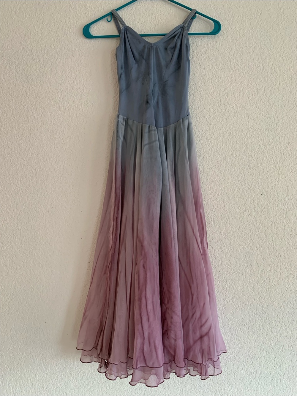 Elegant Ombre Blue to Mauve Dance Dress